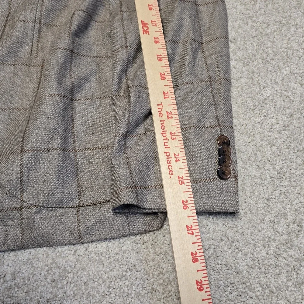 J Mclaughlin Mens Lisbon Brown Tan Cashmere Wool Blend Italian Blazer‎ Sz 46 NWT